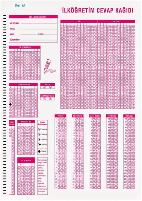 Ilkokul optik form pdf